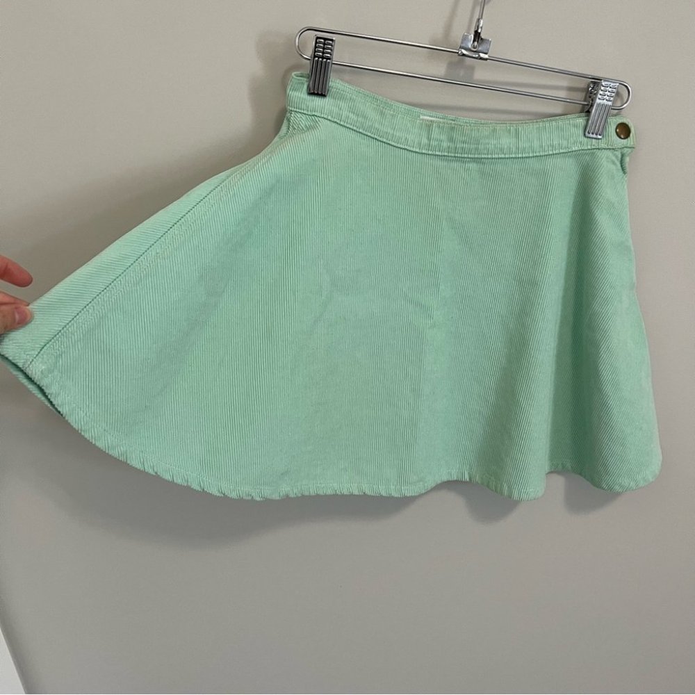 American Apparel Corduroy Mini Circle Skirt Turquoise - Picture 10 of 13